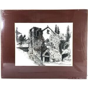 1977 Auburn CA State Theatre Print Signed M.S. Mayoam (or Manova) – 20x16 Matted